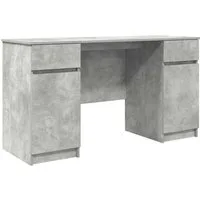 vidaXL Schreibtisch Schreibtisch Betongrau Holzwerkstoff 140 x 49 x 76 cm (1-St)