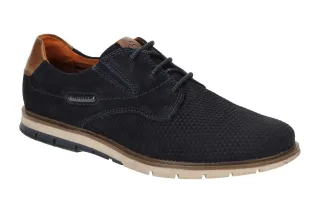 Bugatti 331-9711S-1400 Herren-Halbschuhe dunkelblau Velourleder Komfort Wide