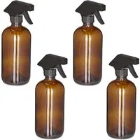 relaxdays Sprühflasche Glas 500ml 4er Set, (4er Set, 4-tlg., 4er Set)