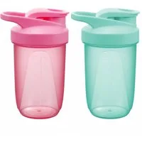 FOUORTUNATE-BEE Protein Shaker Shaker 2er Set 400ml Protein Shaker mit Skala Fitness Becher, Shaker für Fitness Studio Büro Reisen Protein Shake Smoothie