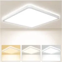Ophy LED Deckenleuchte Quadratische LED Deckenleuchte (30 cm) – 3200 lm, flach, 3 Farbtemperaturen (3000/4000/6000 K), IP54 wasserfest – modern für Schlafzimmer & Wohnräume