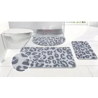OTTO home Badematte Regona Leo, Badvorleger, Badezimmer Teppich, Duschvorleger, Höhe 10 mm, rutschhemmend beschichtet, schnell trocknend, fußbodenheizungsgeeignet, Polyester, rechteckig, Leoparden-Muster, Animal Print, modern