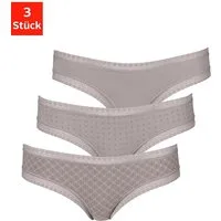 LASCANA Brasilslip (3er-Pack) aus elastischer Baumwolle mit weicher Spitze