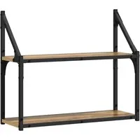 vidaXL Regal Wandregal Wandhalterung Artisan-Eiche 60 x 21 x 51 cm, 1-tlg.
