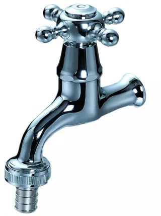 Kaja Romanze Auslaufventil mit Schlauchver- schraubung 3/4", Mar k. "C" cold, chrom 30612-C