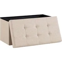 Zedelmaier Sitzbank Sitzbank mit Stauraum, Sitzhocker, Spielzeugtruhe, Fußhocker (ZD76Lenien), Aus MDF-Platte und Lenien. Faltbar, bis 300 kg,Truhenbank
