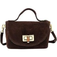 BRISE TASCHE Schultertasche Mini – Elegante kleine Wildleder & Nappaleder Tasche (Einzelartikel), Kompakt, leicht, weiches Wildleder