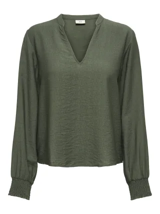 JDY - JDYPEPPER L/S V-NECK SMOCK TOP WVN DIA - Gr. - XL
