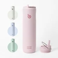 BOTTLE BOTTLE Trinkflasche Isolierte Edelstahl Trinkflasche 750 ml mit Strohhalm, Deckel & Griff, Auslaufsicher, Doppelwandig, für Sport, Reisen & Fitness