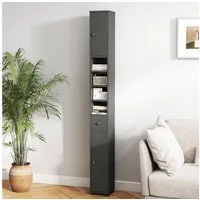 COSTWAY Hochschrank Badschrank schmal, verstellbaren Regal 180cm Weiß