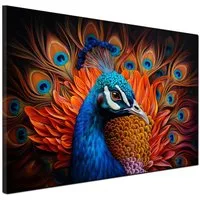 Artedinoi Leinwandbild Pfau Wandbild Leinwandbild Kunstdruck XL Wanddeko Wohnzimmer
