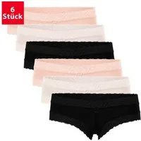 celodoro Panty Damen Hipster Panty mit Spitze (6er Pack) Dessous Slips