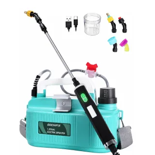 GOCHIFIX Electric Sprayer 1.35 Gallon 7.4V Battery Powered Garden Sprayer With 4 Nozzles 6 Spray Modes USB Type-C Chargi