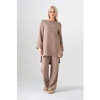 WENOR Hosenanzug Tunika Set aus Musselin 100 % Baumwolle Modest Fashion (2-tlg)