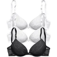 petite fleur by Lascana Push-up-BH (Packung, 3 Stück) mit Bügel und herausnehmbaren Kissen, Dessous
