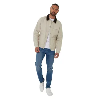 Threadbare - Utility Jacke für Herren, Kord (Steinfarben)