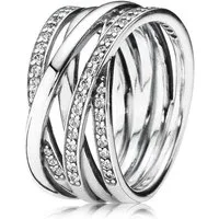 Pandora Fingerring Ring aus 925er Silber mit Zirkonia von PANDORA 190919CZ (Größe: 58mm)