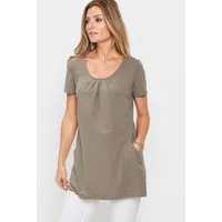 bonprix Longshirt figurumspielende Passform, Kurzarm, mit Eingriffstaschen