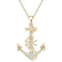 ROUGEMONT Kette mit Anhänger Exquisite Moissanit Halskette mit Anker 925 Silber 18K Gold 45cm, Echtschmuck mit Echtheitszertifikat