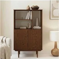 IDIMEX Highboard SIMONA, Wohnzimmerschrank offene Fächer & Türen Massivholz kastanien farben