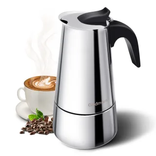 Godmorn Stovetop Espresso Maker Moka Pot Percolator Italian Coffee Maker 300ml/10oz/6 Cup Classic Cafe Maker 430 Stainle