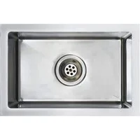 vidaXL Granitspüle Handgefertigte Küchenspüle Edelstahl, 29/44 cm
