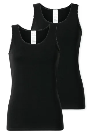 SCHIESSER - 2PACK Trägertop schwarz - Gr. - 44