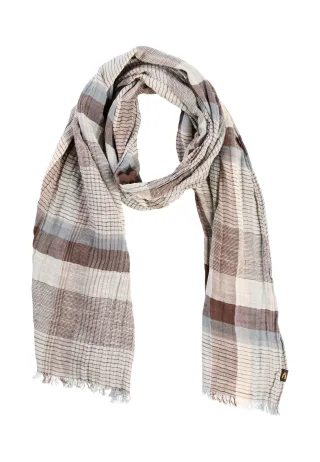 camel active - Multicolour Webschal aus Baumwoll-Twill earth brown - Gr. - OS