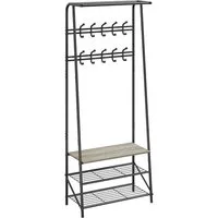 GarveeMore Garderobenständer Garderobenständer Kleiderständer mit Schuhbank,4-in-1 Design Garderobe