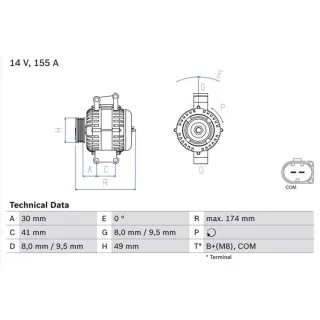 Bosch Lichtmaschine 155A BMW 1er 3er 5er 6er Z4 0986048350