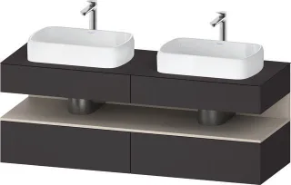 Duravit Qatego Konsolenwaschtischunterbau wandhängend Graphit Supermatt 1600x550x600 mm - QA47790918 QA4779091800000