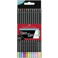 Faber-Castell Filzstift Faber-Castell Buntstifte Black Edition, Neon + Pastell, 12er Set