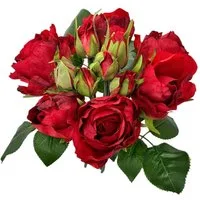 Kunstblumenstrauß Künstlicher Rosenstrauß – gebunden, üppig & realistisch 30cm, Gasper, Höhe 30.00 cm