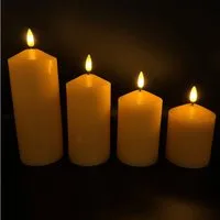 Online-Fuchs LED-Kerze - 4er Set LED-Kerzen mit Touch-Funktion und Timer in frischen Farben (Weiß, Gelb, Blau, Grün und Berry, ohne Fernbedienung), aus Echtwachs gefertigt mit realistischer Flamme