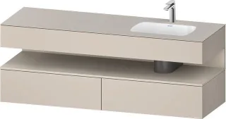 Duravit Qatego Einbauwaschtisch mit Konsolenwaschtischunterbau Taupe Matt 1600x550x600 mm - QA479608 QA4796083910010