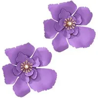 KARMA Paar Ohrstecker Damen Blüten bunt verschiedene Farben Ohrschmuck modern (2-tlg., Blumenohrringe Blumenohrstecker), Damenschmuck Ohrringe Damenohrstecker