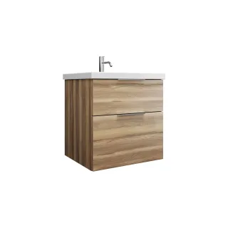 Burgbad Keramik Waschtisch-Set Eqio Frassino Dekor Cappuccino/Alpinweiss, SEYQ063F3437C0001 SEYQ063F3437C0001