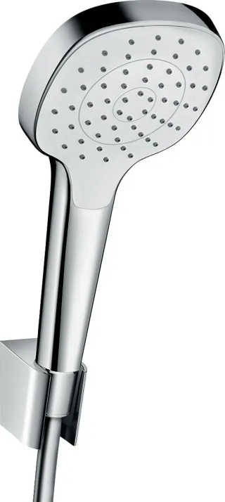 Hansgrohe Brausehalterset Croma Select E 110 1jet EcoSm mit Brauseschlauch weiß/chrom,28095400 28095400