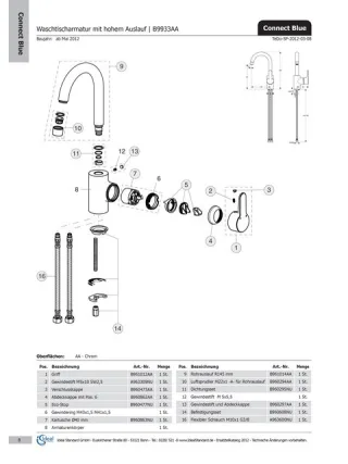 Ideal Standard Aerator, M22X1-A, Edelstahl, B960294GN B960294GN