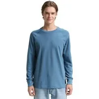 TOM TAILOR Denim Rundhalsshirt mit Logo Stickerei