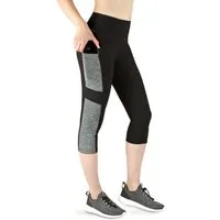 VS Variosports 3/4-Leggings Damen 3/4 Capri Leggings mit Seitentasche, hoher Bund & blickdicht Damen 3/4 Sporthose blickdicht, hoher Bund, Quick Dry & 4-Wege-Stretch
