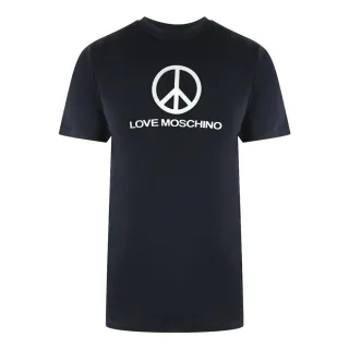 Schwarzes T-shirt Mit Moschino-friedenslogo