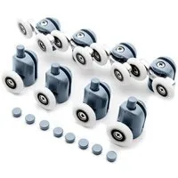 Ruhhy Möbelrolle Duschkabine Rollen Räder, (Spar-Set, 8-St., leichter Austausch), Rollen sorgen für leichtes Gleiten der Duschkabinentür