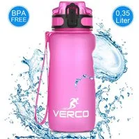 VERCO Trinkflasche 350 ml Sport Tritan 0,35 Liter Flasche, Wasserflasche BPA Frei mit Fruchtsieb wiederverwendbar