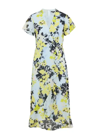 comma - Kleid blau/mehrfarbig - Gr. - 38