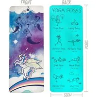 LK Trend & Style Yogamatte Hochwertige Gymnastikmatte Turnmatte Spielmatte für Kinder (Turnen, Fitness, Bewegung, fröhliches Design das Lust für die Übungen macht), mit 8 verschiedenen Posen Aufdruck