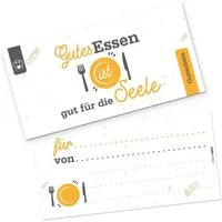 itenga Grußkarten itenga Geschenkgutschein Gutes Essen (Motiv 7), Postkarte zum Ausfülle