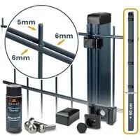 Roysson Doppelstabmattenzaun Doppelstabmattenzaun Set Pfosten Dübelplatten Stabmattenzaun (1830mm)