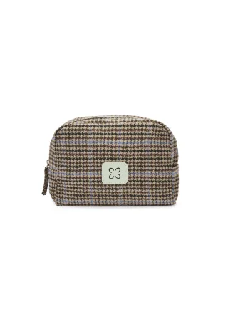 Kosmetiktasche mit Karomuster (3er-Pack) kamel