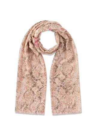 Schal aus feiner Modal-Baumwoll-Mischung mit Schlangen-Leo Print pink - Gr. - one size